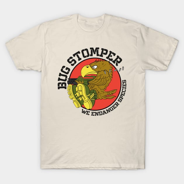 Colonial Marines Bug Stomper - We Endanger Species T-Shirt by Meta Cortex